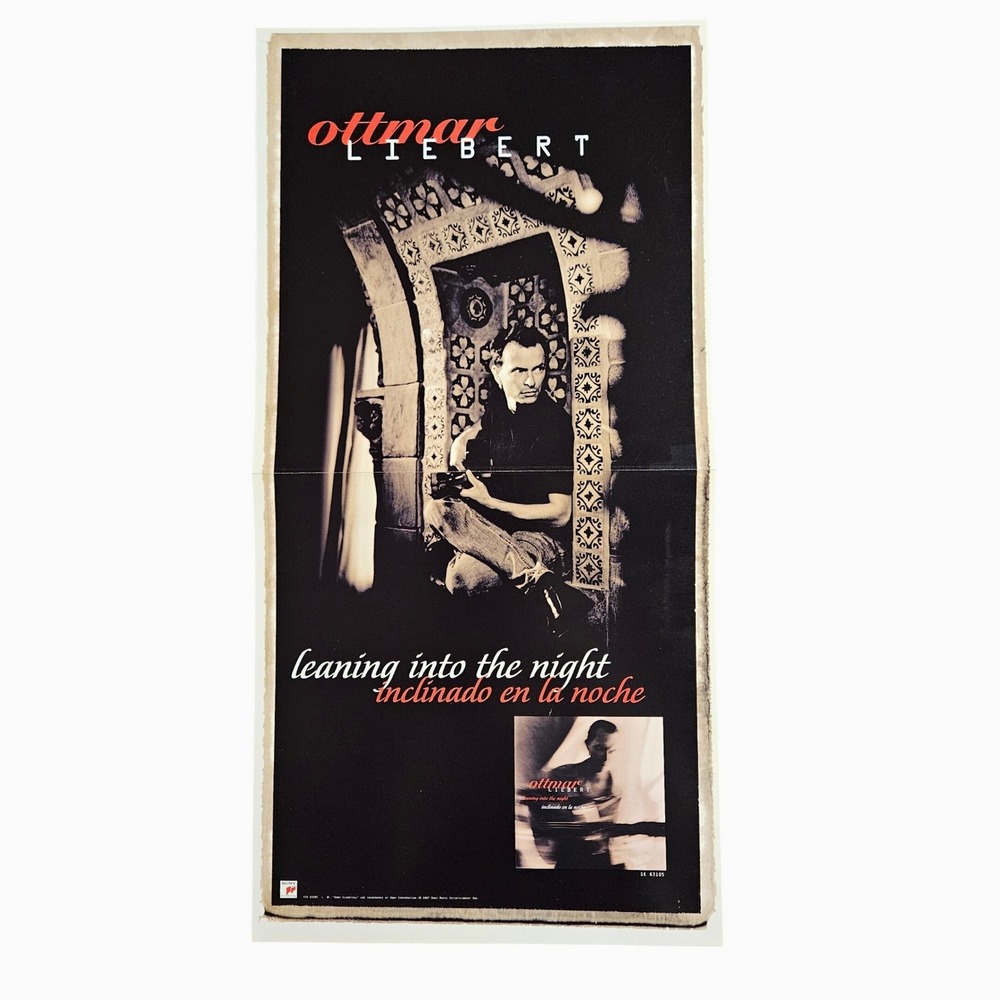 Ottmar Liebert Leaning Into The Night 12x24 Double Sided Promo‎ Poster VTG 1997